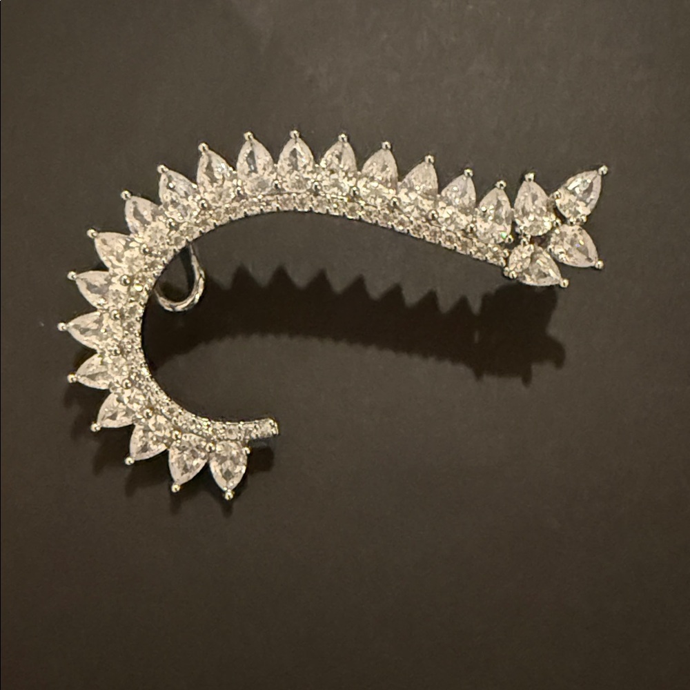 Silver Crystal Ear Cuff
